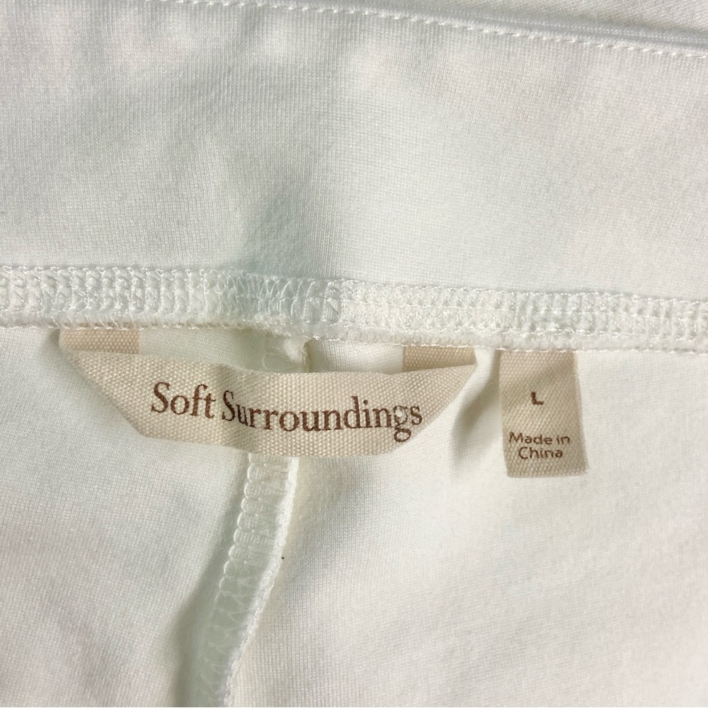 Soft Surroundings Womens Ponte Stirrup Pants Size L Leggings Solid White NWOT - Picture 8 of 8
